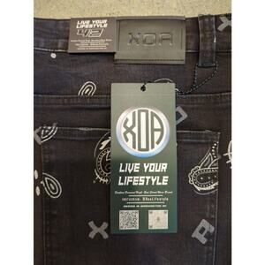 Black Bandanna Jeans Gray White All Over Pattern Men's 42 USA NWT XOA Lifestyle